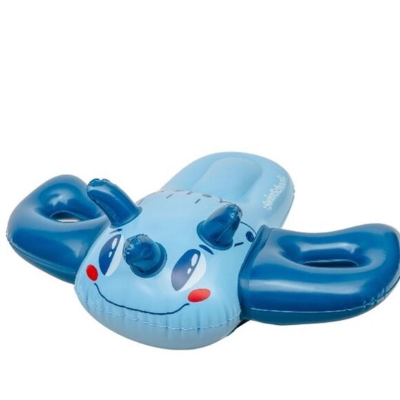 SwimSchool - Inflatable Blue Dino Pool Float, Kids Swimming Kickboard, Ages 5+ - Picture 1 of 10